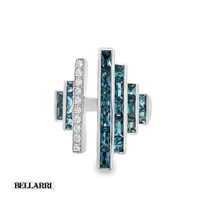 Blue Topaz & Diamond Ring