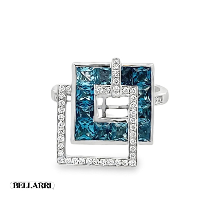 Blue Topaz & Diamond Ring