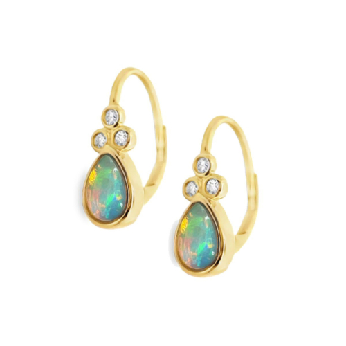Opal & Diamond Earrings