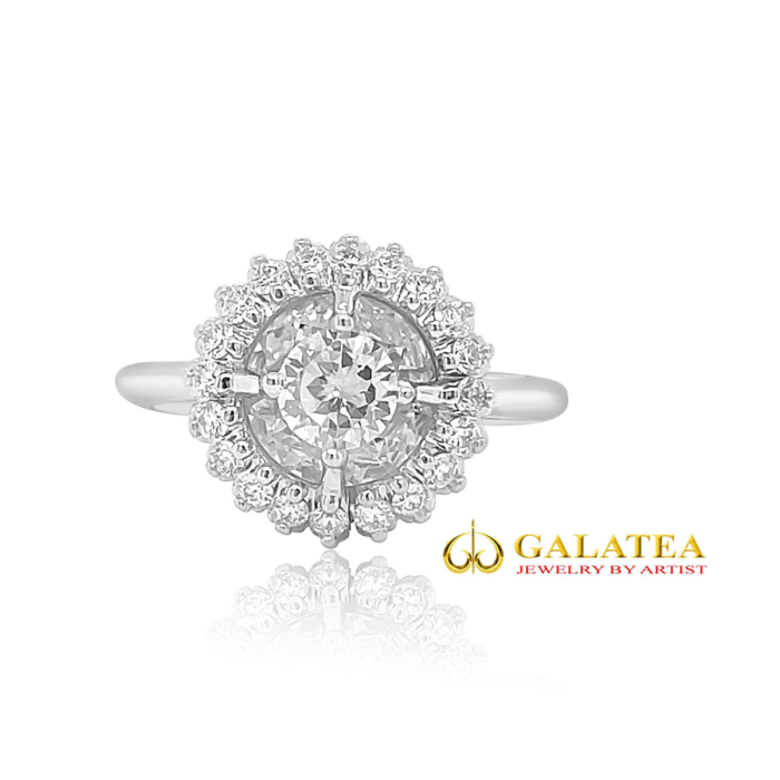 Topaz (White) & Diamond Ring