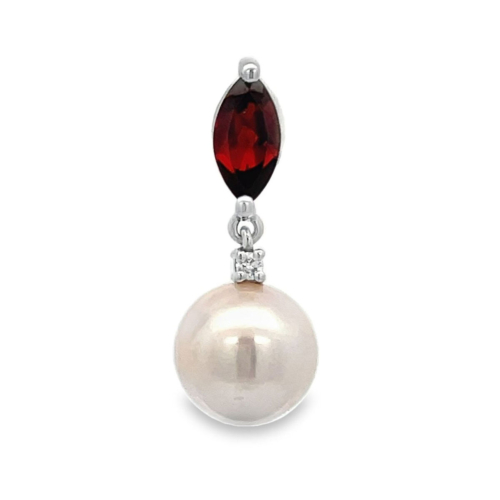 Pearl (Freshwater Cultured) & Garnet Pendant
