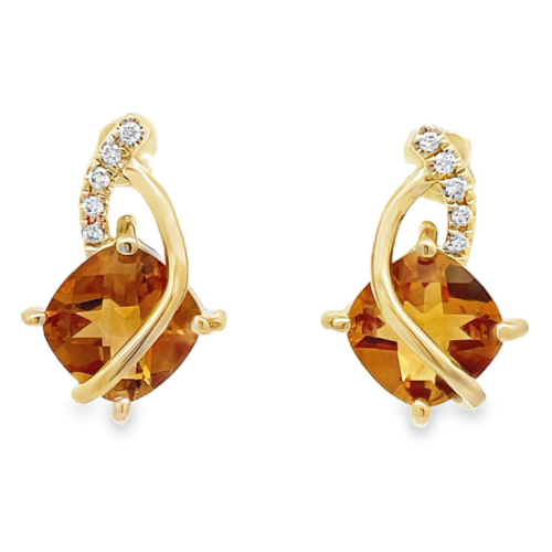 Citrine & Diamond Earrings