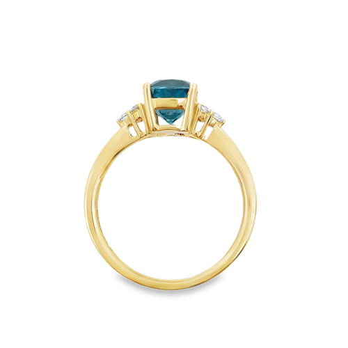 Zircon (Natural Blue) & Diamond Ring Side B
