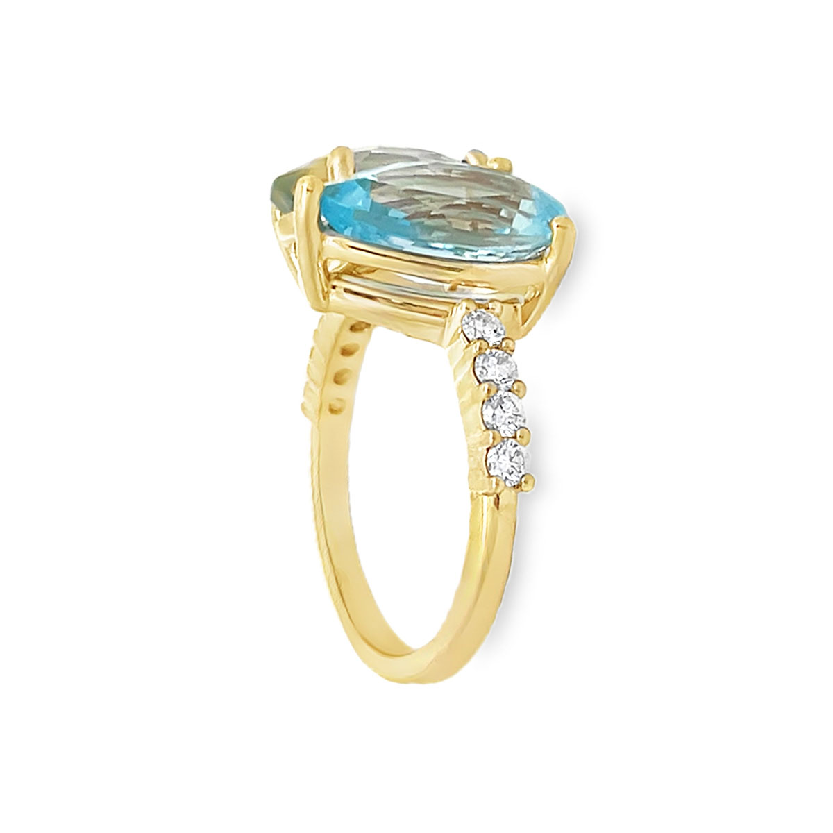 Blue Topaz, Prasiolite, & Diamond Ring Side C