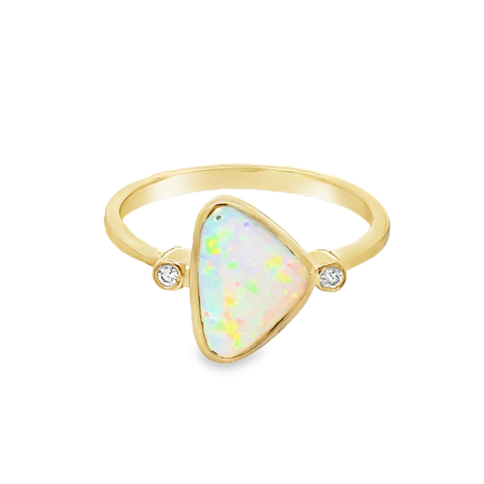 Opal (Australian) & Diamond Ring