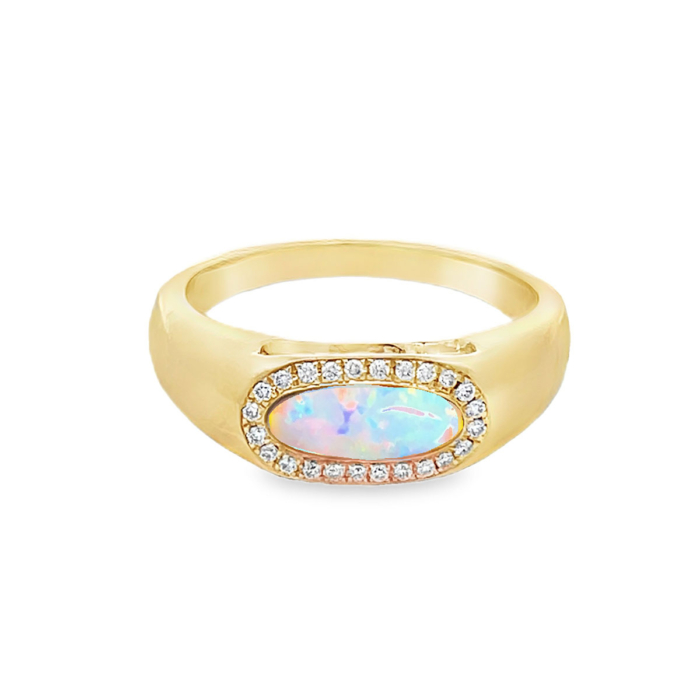 Opal (Australian) & Diamond Ring