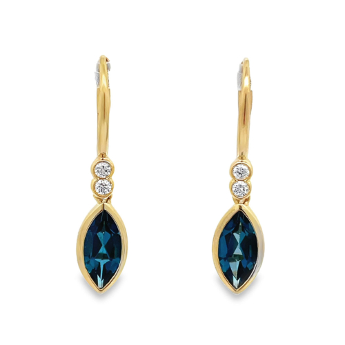 Blue Topaz & Diamond Earrings