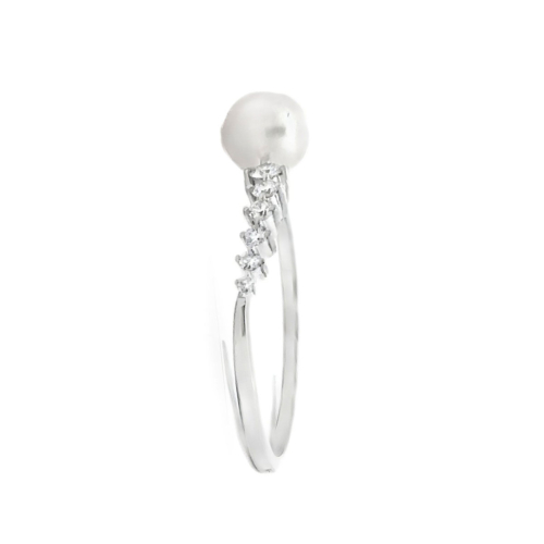 Pearl (Freshwater Cultured) & Diamond Ring Side A