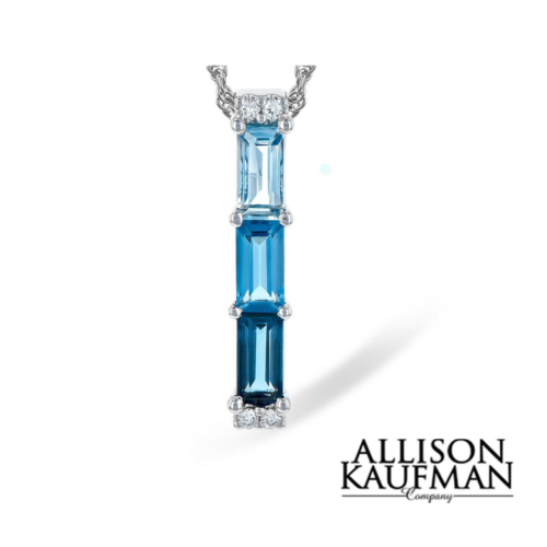 Blue Topaz & Diamond Necklace