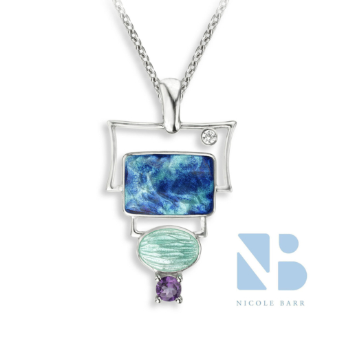 Amethyst & Sapphire (White) Necklace