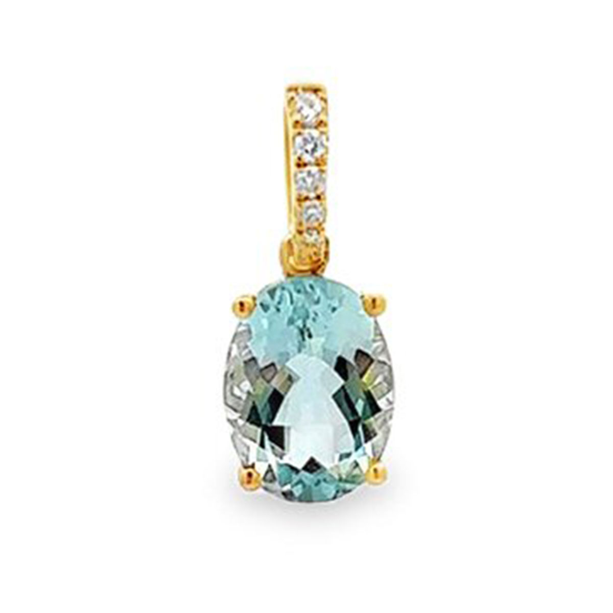 Aquamarine & Diamond Pendant