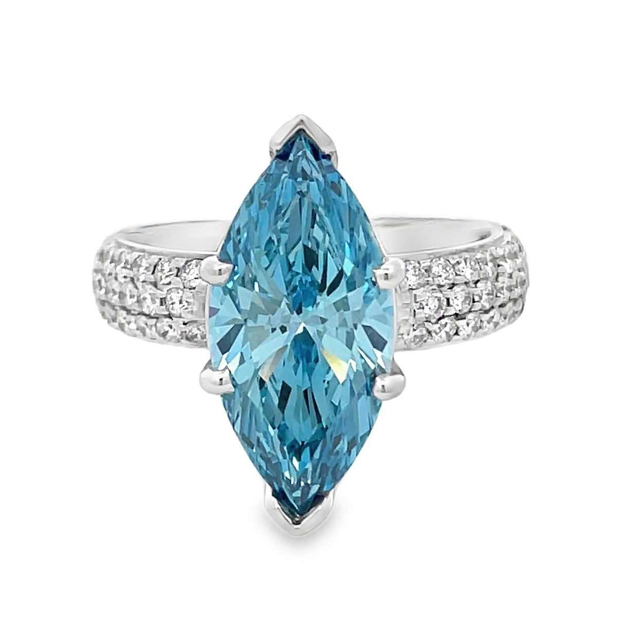 4.86 Carat Fancy Vivid Blue (Marquise Shaped) Diamond - VS1 Clarity
