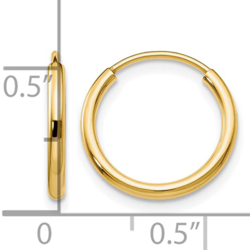 1.5mm Hoop Earrings Ruler