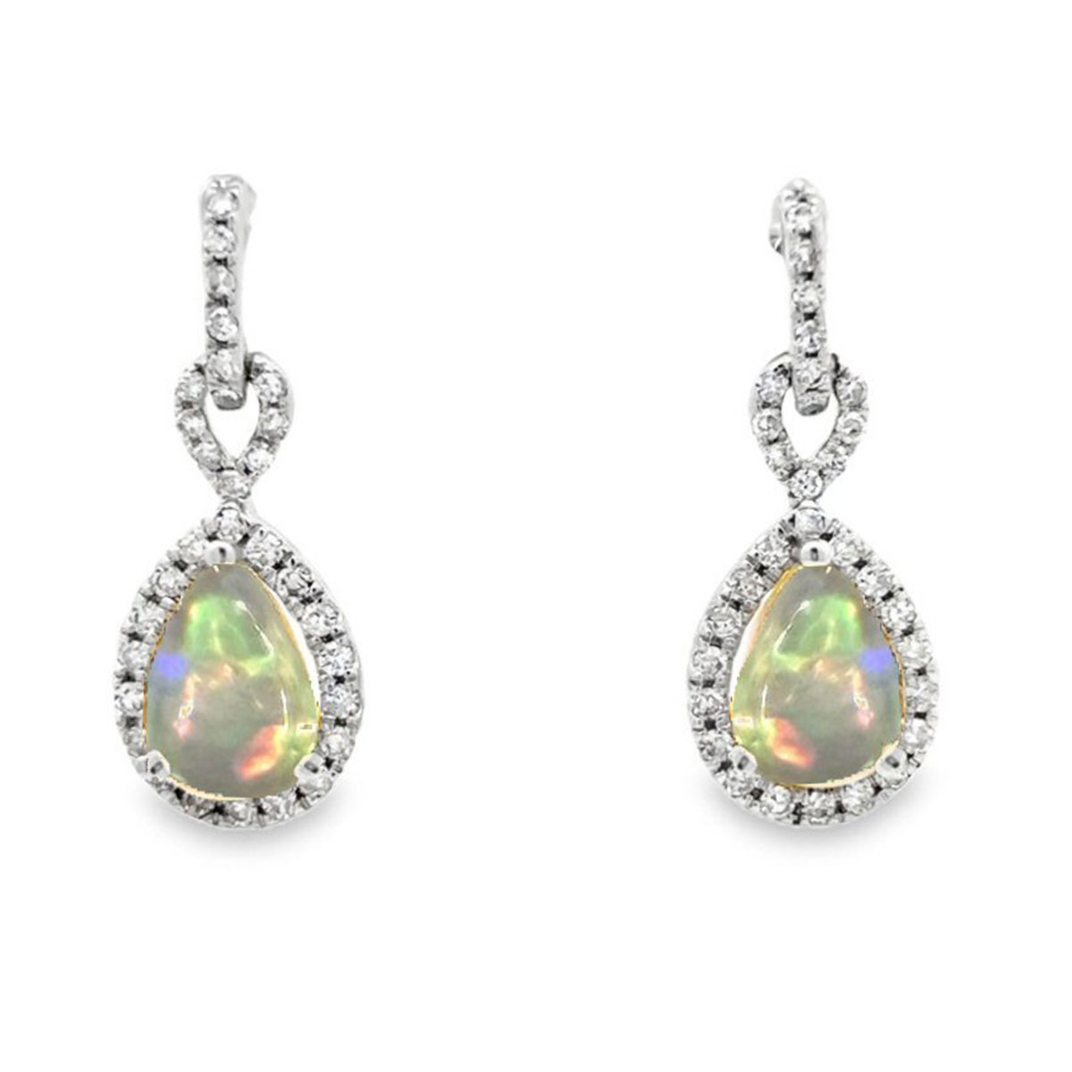 Opal (Ethiopian) & Diamond Earrings