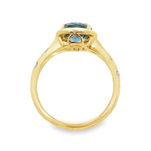 Aquamarine & Diamond Ring side b