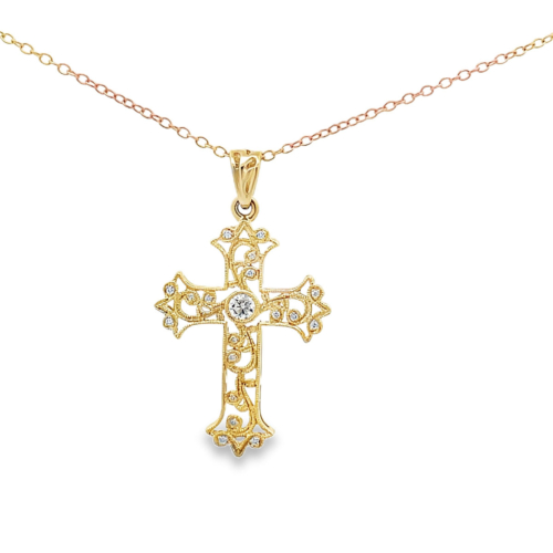 .12 cttw. Diamond Cross Pendant